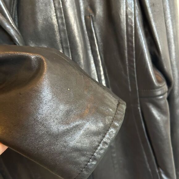 Vintage Avanti NY Women’s Genuine Black Leather Button Tapered Jacket XL - Picture 6 of 10